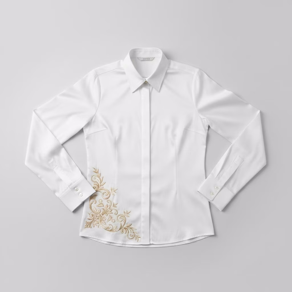 image de Chemise a fioriture en or
